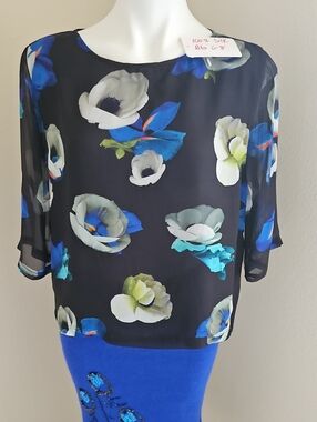 Minimarket Floral Silk Overlay Blouse